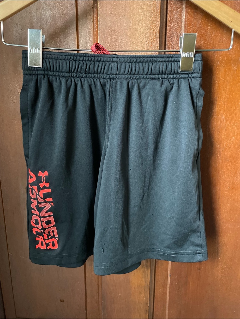 Under Armour boys youth small black athletic shorts